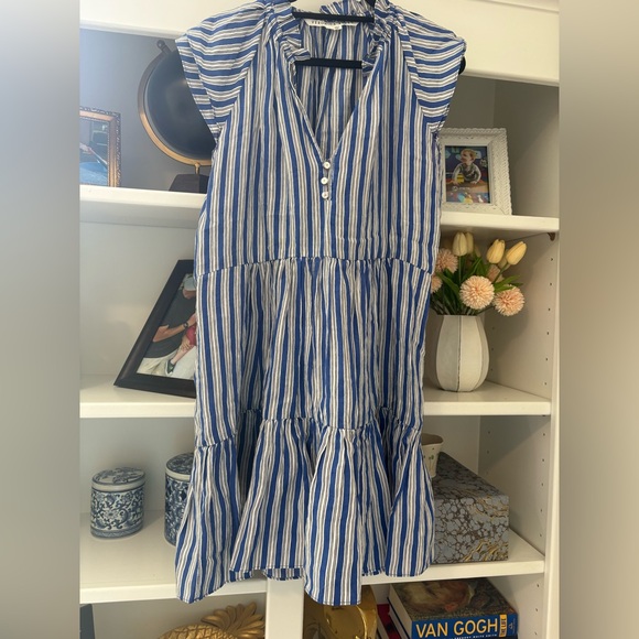 Veronica Beard Blue and White Striped Mini Dress - Picture 2 of 5